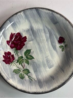 Vintage Royal Tudor Ware Fruit Or Dessert Plate. Mid-century “Shadow Rose”
